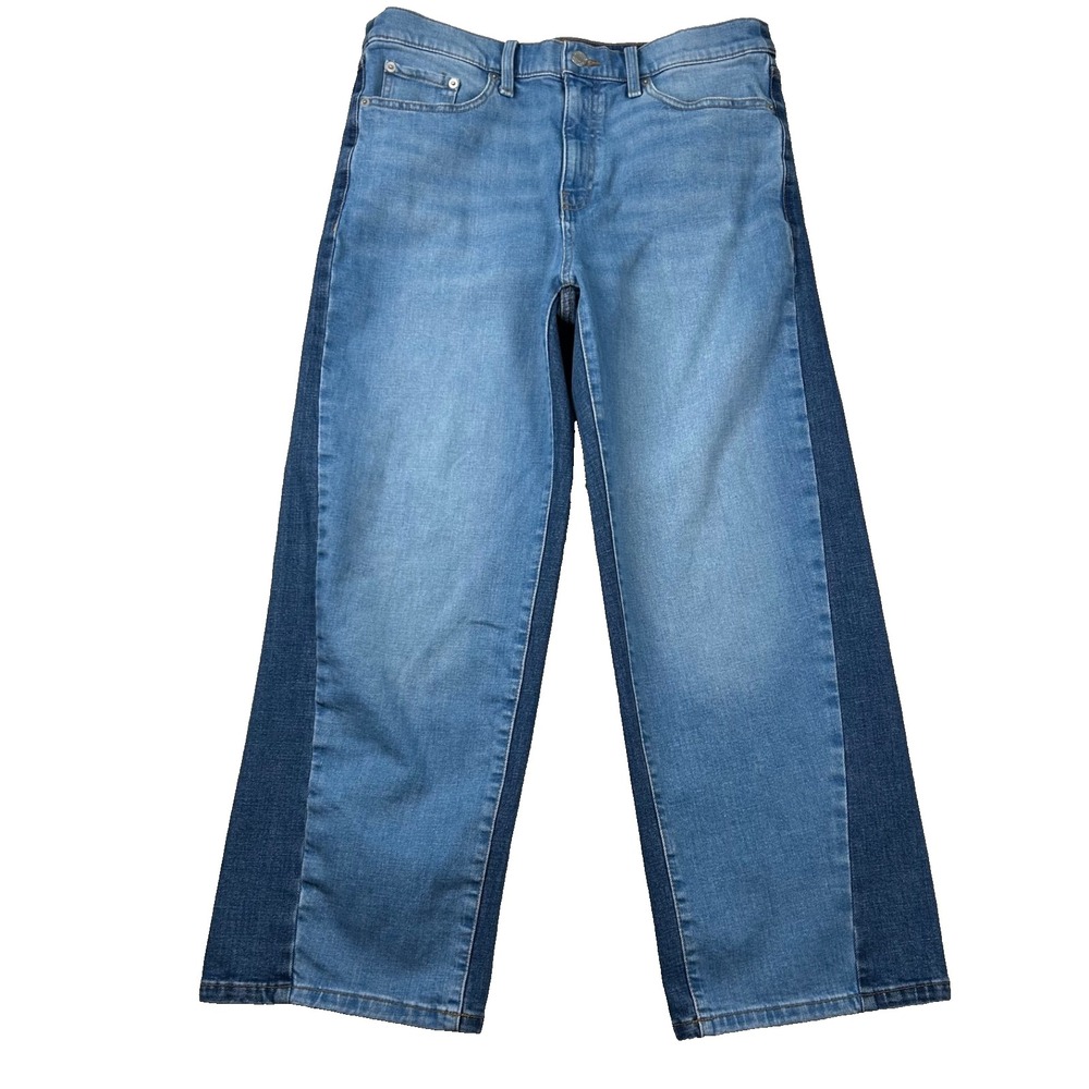 Banana Republic Jeans Womens 32/14 Straight High Rise Stove Pipe Ankle Cut Sew‎